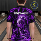 Custom Purple Lightning Dragon Bowling Team Shirts Bowling Jerseys Polo & 1/4 Zip