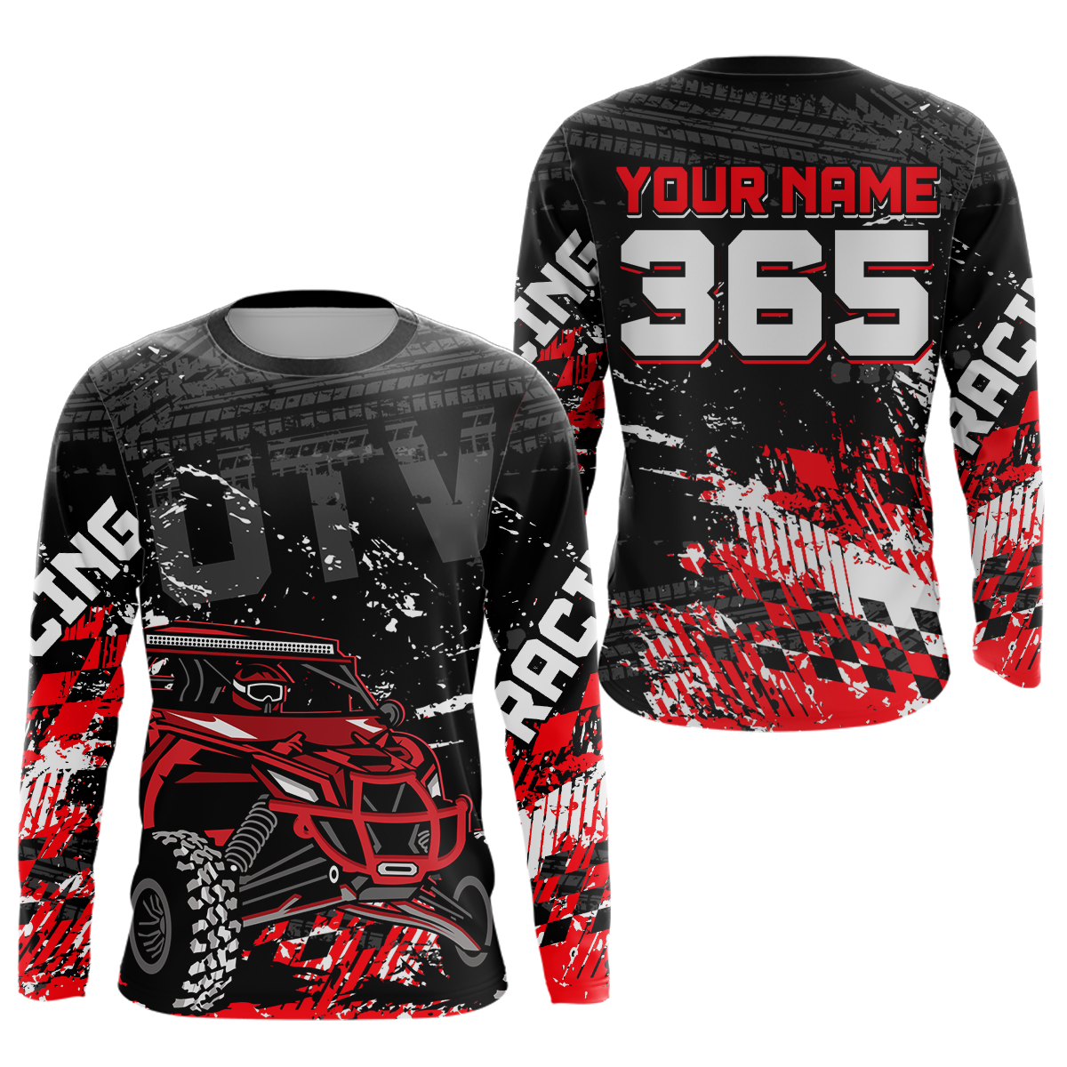 Custom Red UTV Off-Road Shirts UTV Motocross Racing Shirt +