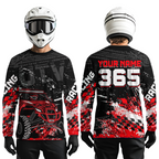 Custom Red UTV Off-Road Shirts UTV Motocross Racing Shirt +