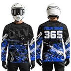 Custom Blue UTV Off-Road Shirts UTV Motocross Racing Shirt +