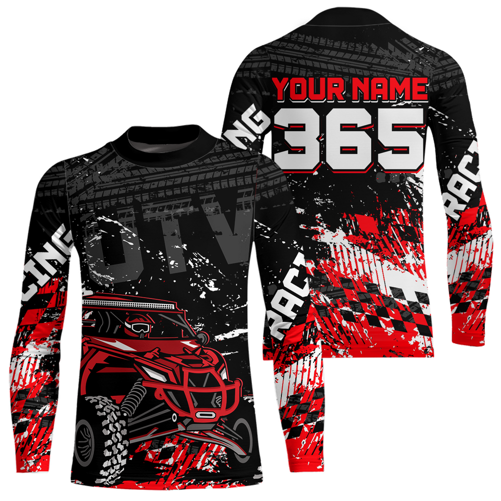 Custom Red UTV Off-Road Shirts UTV Motocross Racing Shirt +