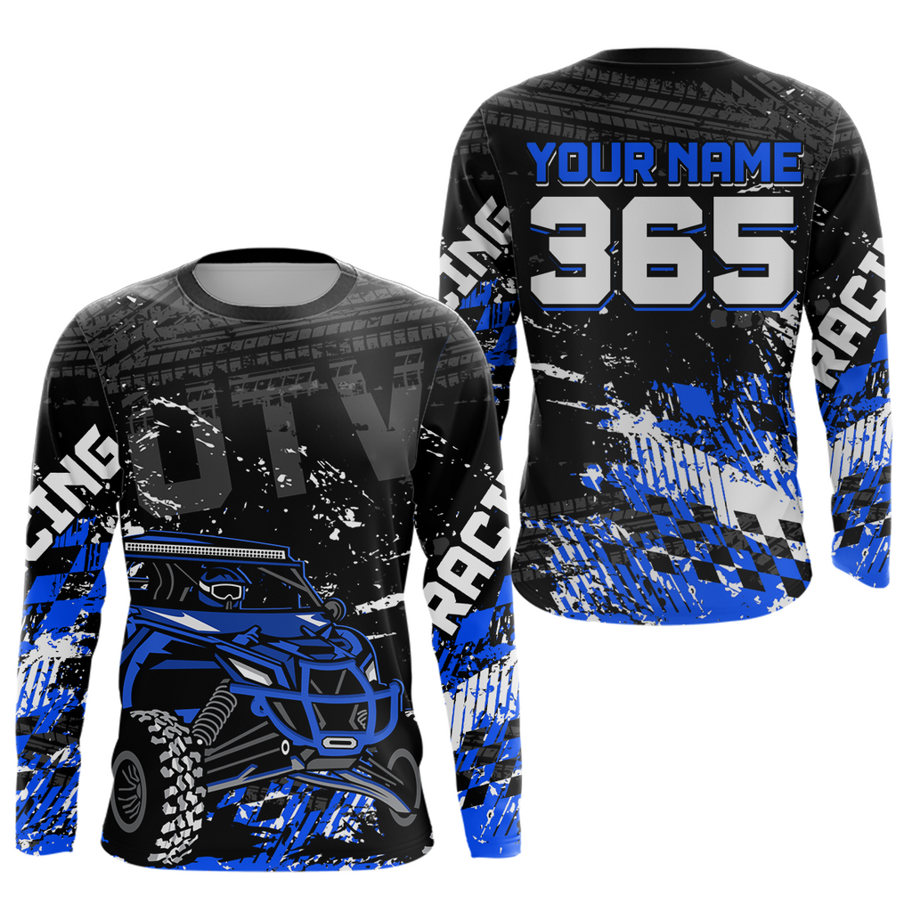Custom Blue UTV Off-Road Shirts UTV Motocross Racing Shirt +