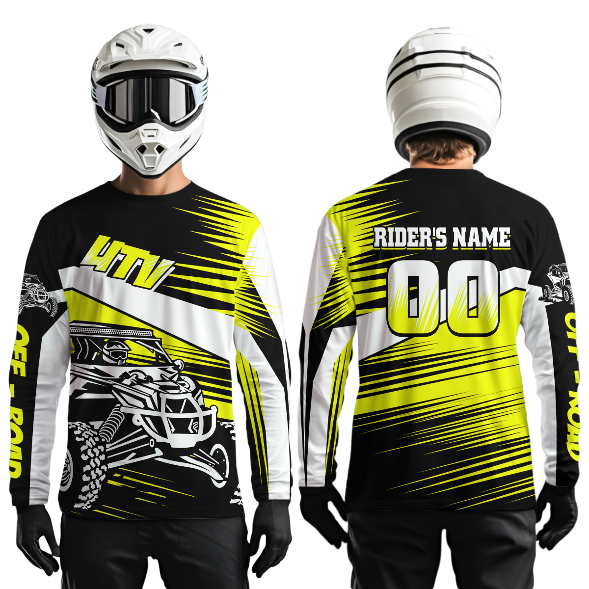 Personalized Yellow UTV Off-Road Shirts UTV Motocross Racing Shirt +