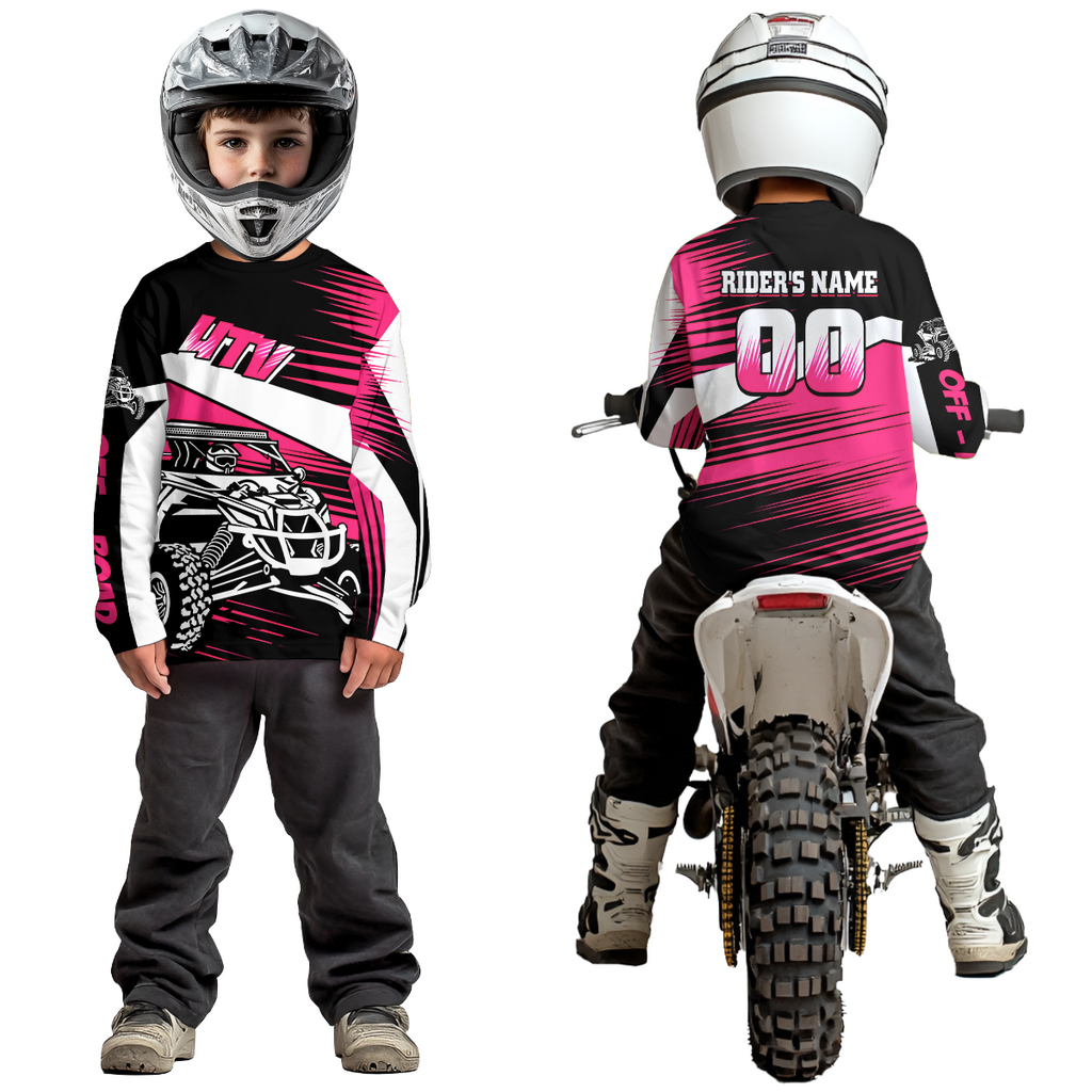 Personalized Pink UTV Off-Road Shirts UTV Motocross Racing Shirt +