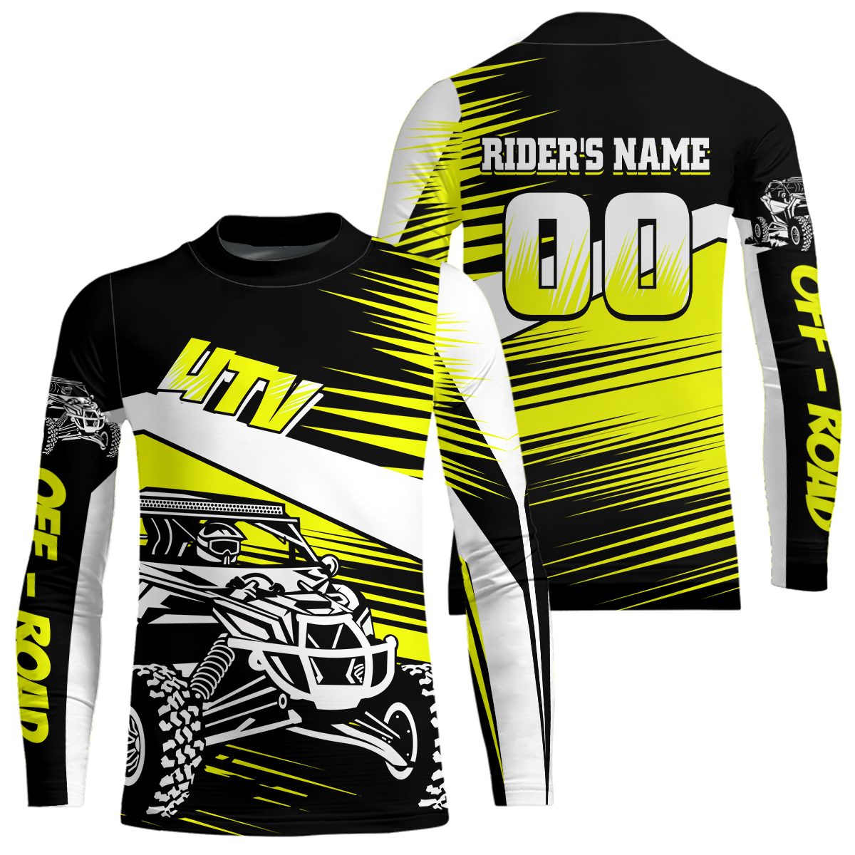 Personalized Yellow UTV Off-Road Shirts UTV Motocross Racing Shirt +