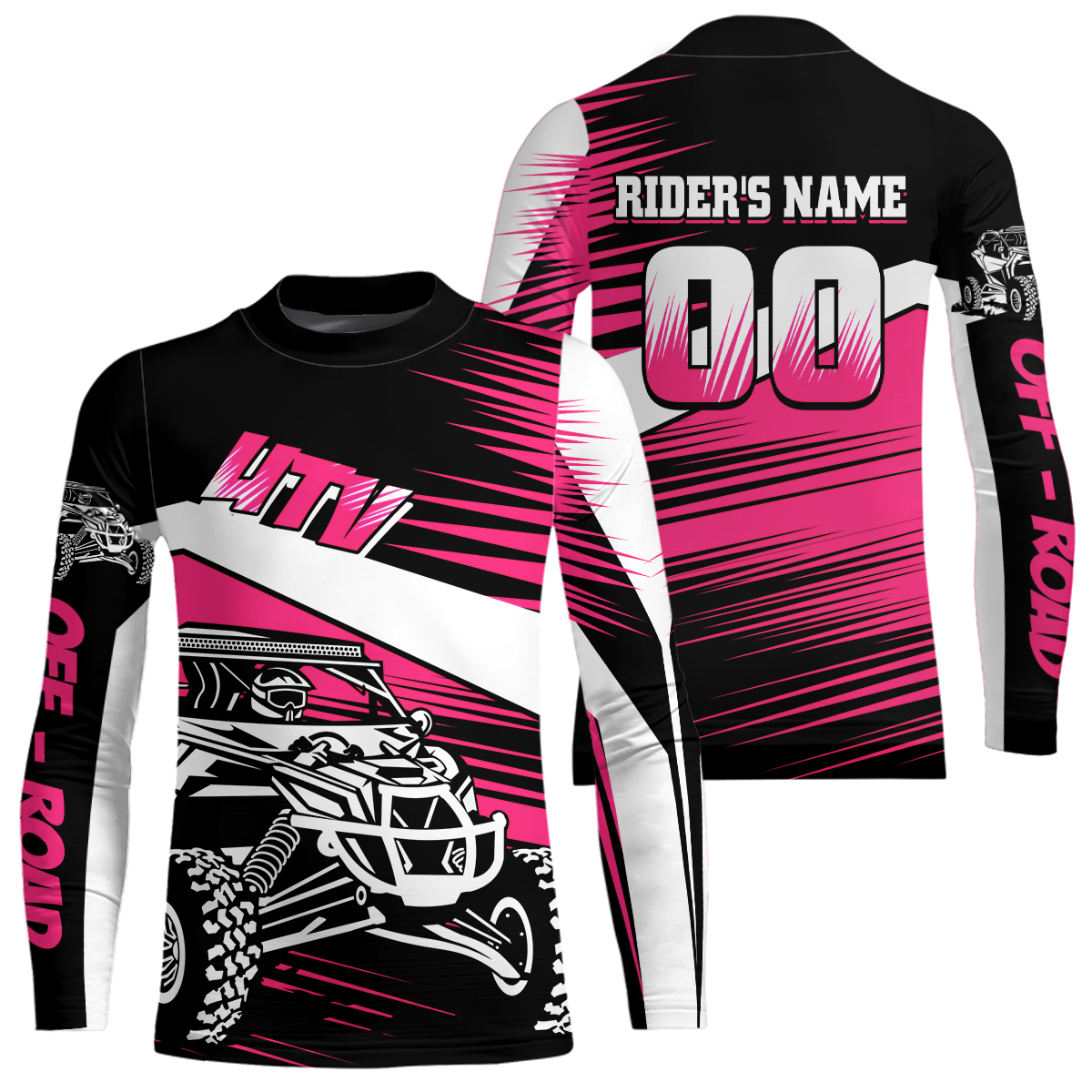 Personalized Pink UTV Off-Road Shirts UTV Motocross Racing Shirt +