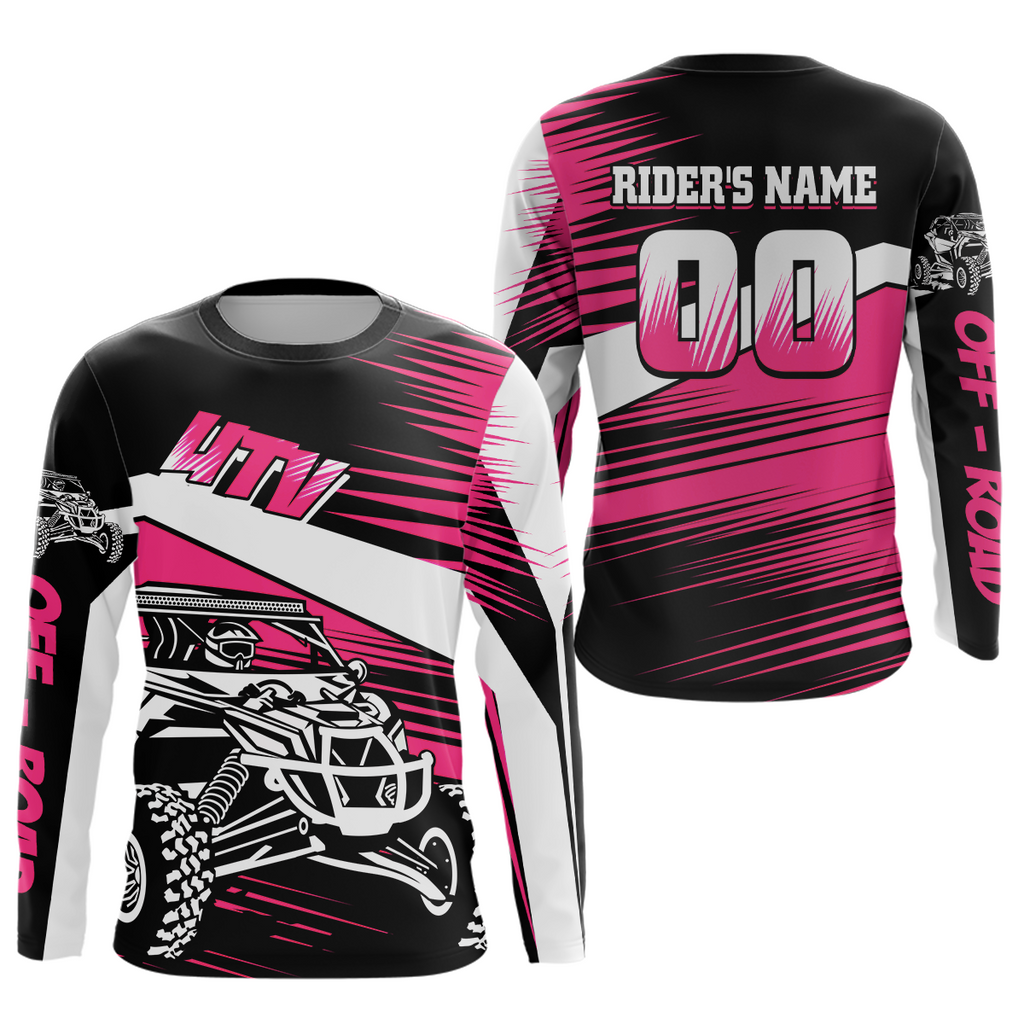 Personalized Pink UTV Off-Road Shirts UTV Motocross Racing Shirt +