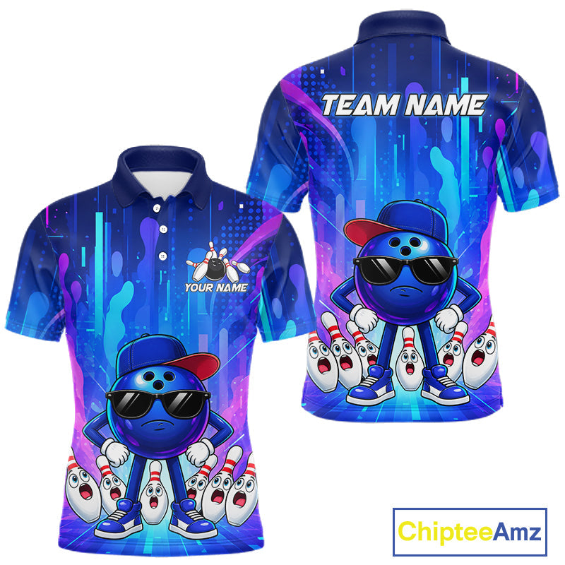 Funny Bowling Pins Ball Custom Bowling Team Shirts for Bowler Bowling Jerseys