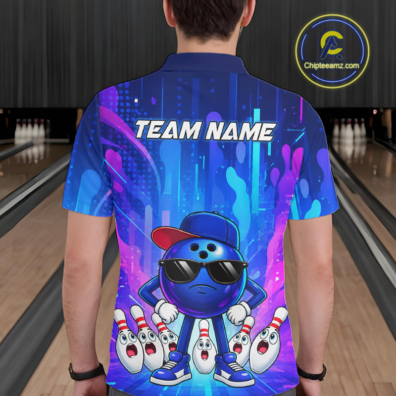 Funny Bowling Pins Ball Custom Bowling Team Shirts for Bowler Bowling Jerseys