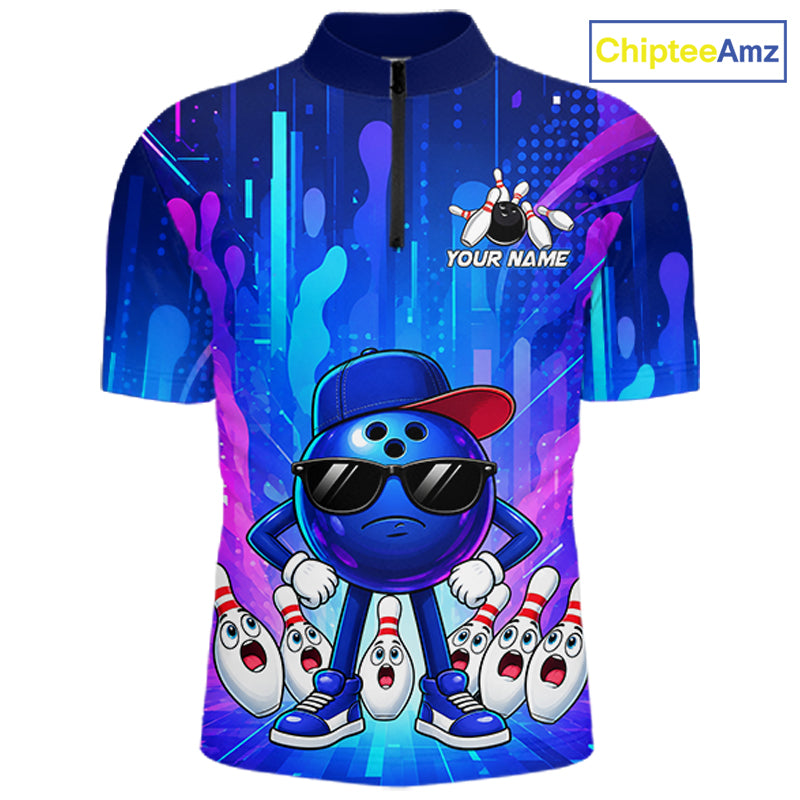 Funny Bowling Pins Ball Custom Bowling Team Shirts for Bowler Bowling Jerseys