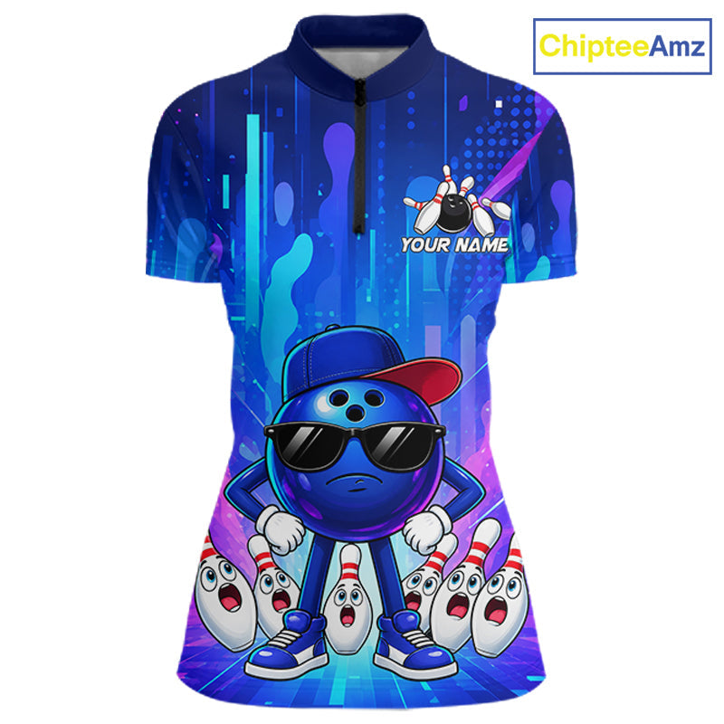 Funny Bowling Pins Ball Custom Bowling Team Shirts for Bowler Bowling Jerseys