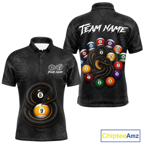 Custom Snake Yin Yang 8 Ball 9 Ball Billiard Shirt Billiard Team Jersey Billiard League