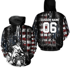 Custom US Flag Motocross Hoodie ATV Off-Road Quad Bike Hoodie
