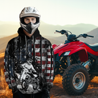 Custom US Flag Motocross Hoodie ATV Off-Road Quad Bike Hoodie