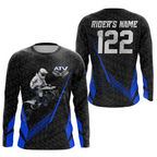 Personalized ATV Motocross Jersey For Adult & + Blue Quad Bike Shirt Off-Road ATV MX Racing