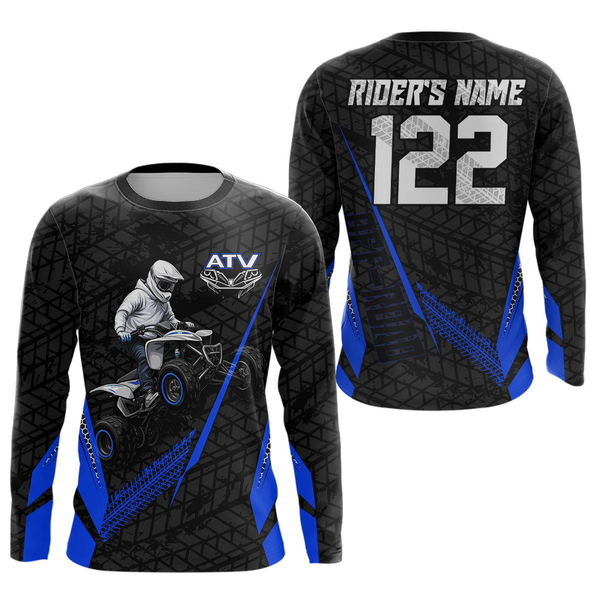 Personalized ATV Motocross Jersey For Adult & + Blue Quad Bike Shirt Off-Road ATV MX Racing