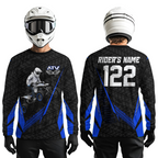 Personalized ATV Motocross Jersey For Adult & + Blue Quad Bike Shirt Off-Road ATV MX Racing
