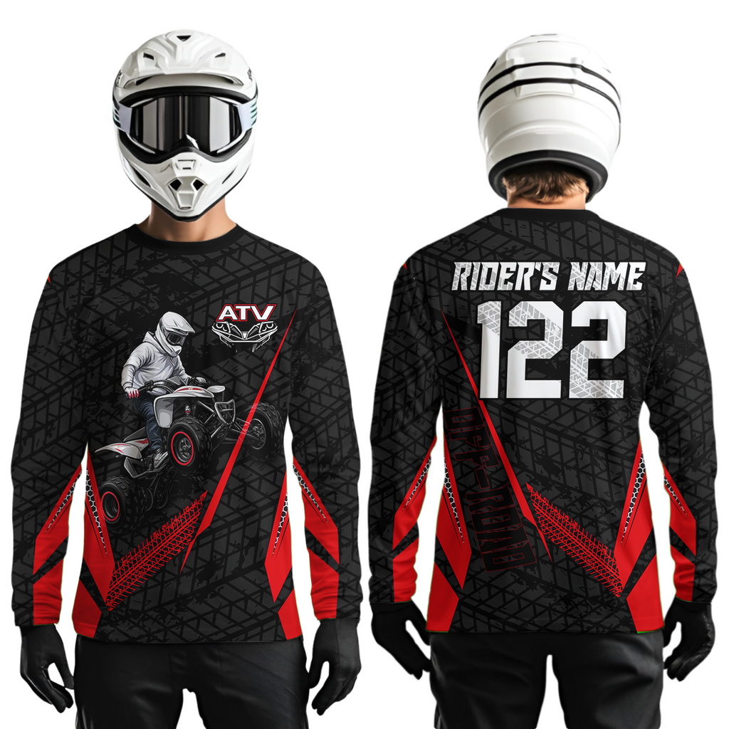 Personalized ATV Motocross Jersey For Adult & + Red Quad Bike Shirt Off-Road ATV MX Racing