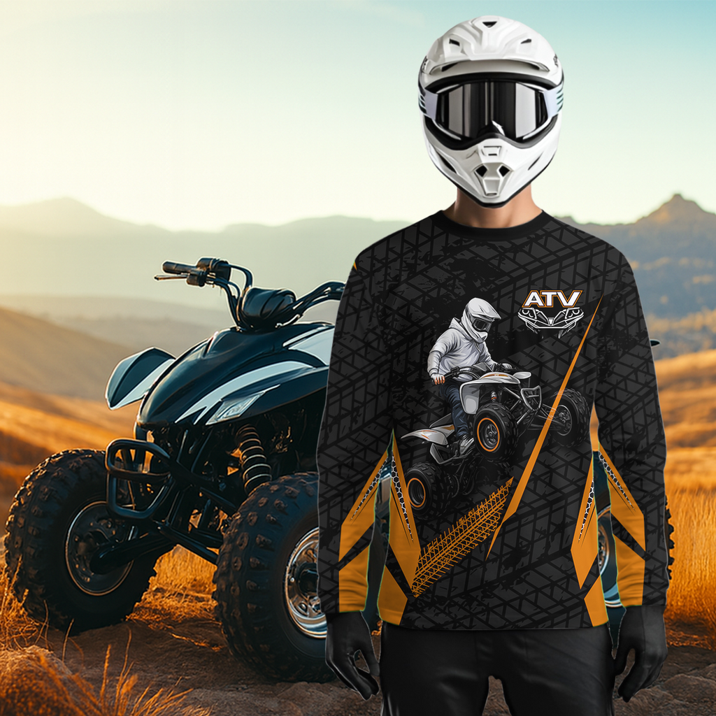 Personalized ATV Motocross Jersey For Adult & + Orange Quad Bike Shirt Off-Road ATV MX Racing
