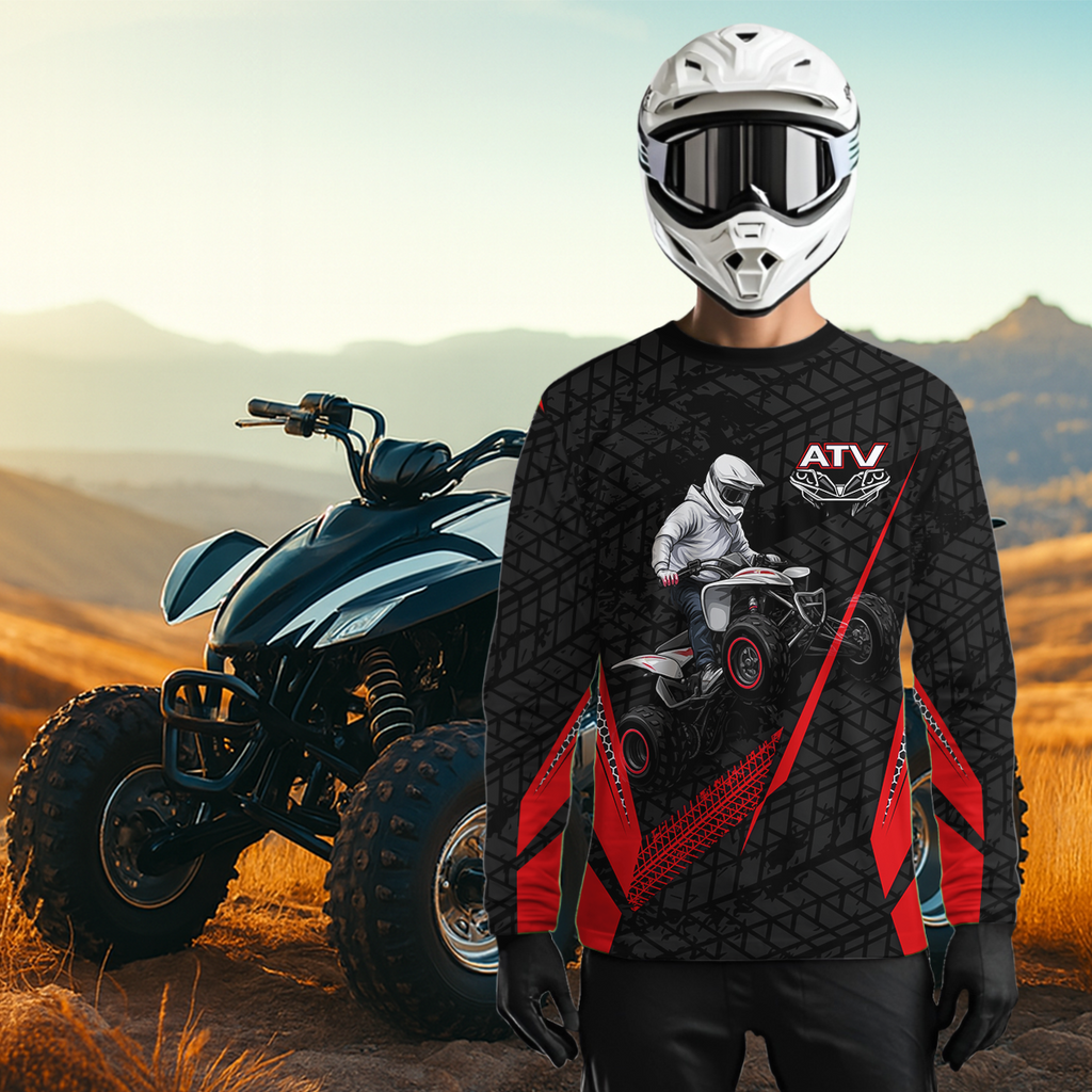 Personalized ATV Motocross Jersey For Adult & + Red Quad Bike Shirt Off-Road ATV MX Racing