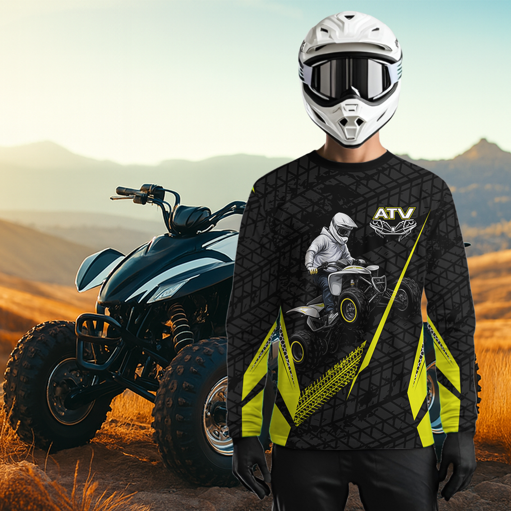 Personalized ATV Motocross Jersey For Adult & + Yellow Quad Bike Shirt Off-Road ATV MX Racing