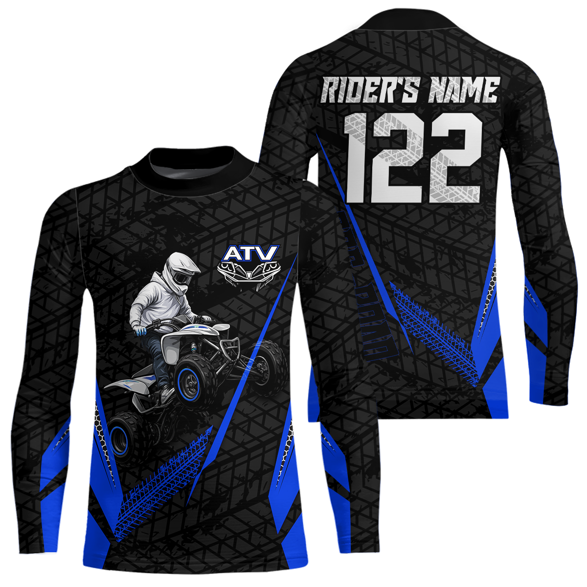 Personalized ATV Motocross Jersey For Adult & + Blue Quad Bike Shirt Off-Road ATV MX Racing