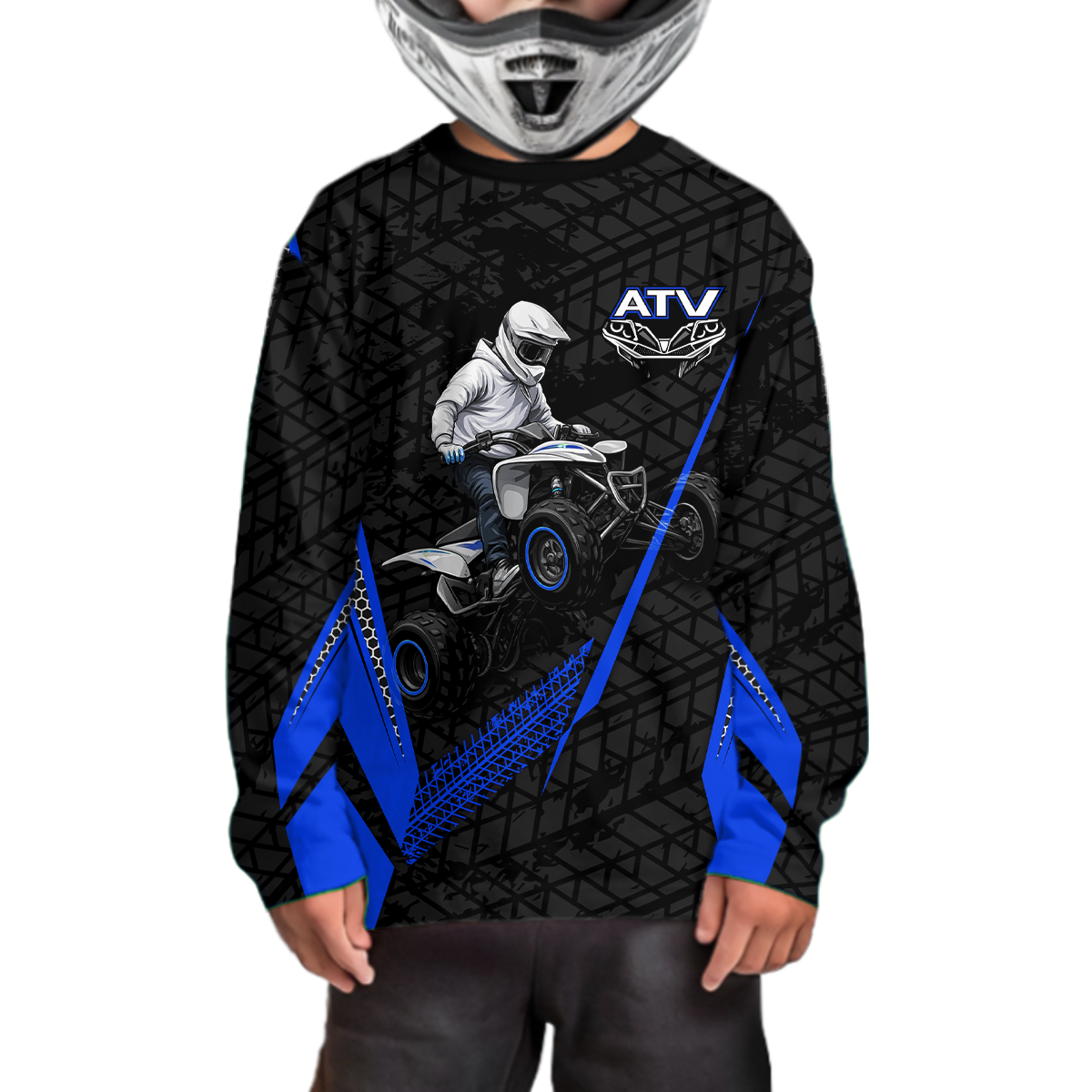 Personalized ATV Motocross Jersey For Adult & + Blue Quad Bike Shirt Off-Road ATV MX Racing