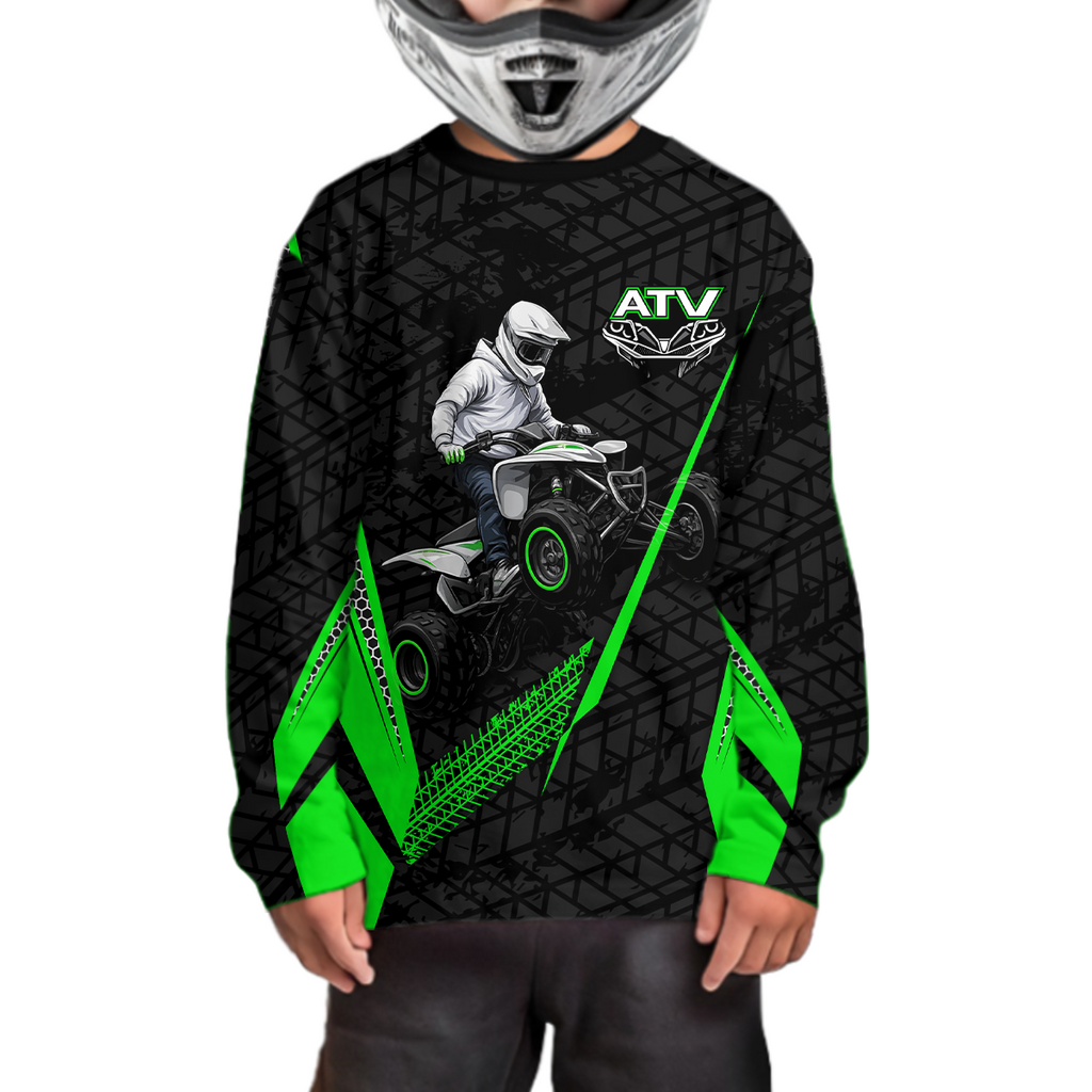 Personalized ATV Motocross Jersey For Adult & + Green Quad Bike Shirt Off-Road ATV MX Racing