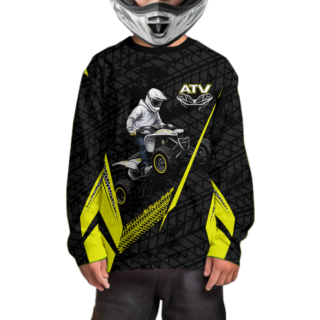 Personalized ATV Motocross Jersey For Adult & + Yellow Quad Bike Shirt Off-Road ATV MX Racing