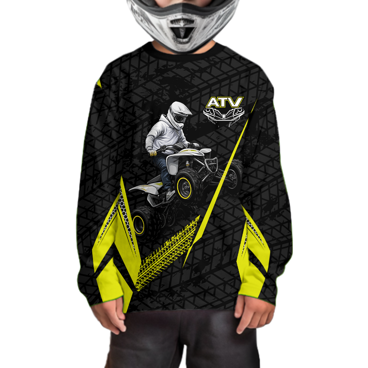 Personalized ATV Motocross Jersey For Adult & + Yellow Quad Bike Shirt Off-Road ATV MX Racing