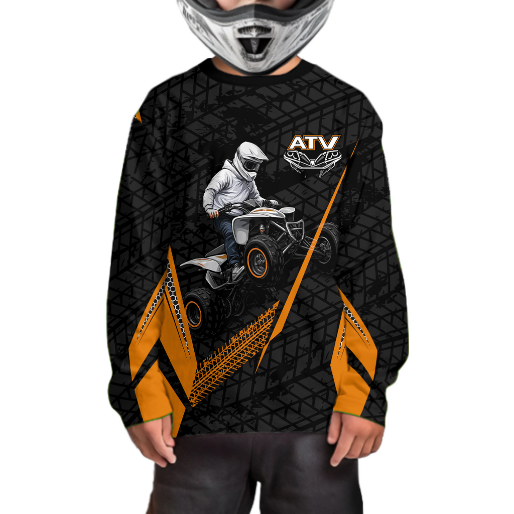 Personalized ATV Motocross Jersey For Adult & + Orange Quad Bike Shirt Off-Road ATV MX Racing