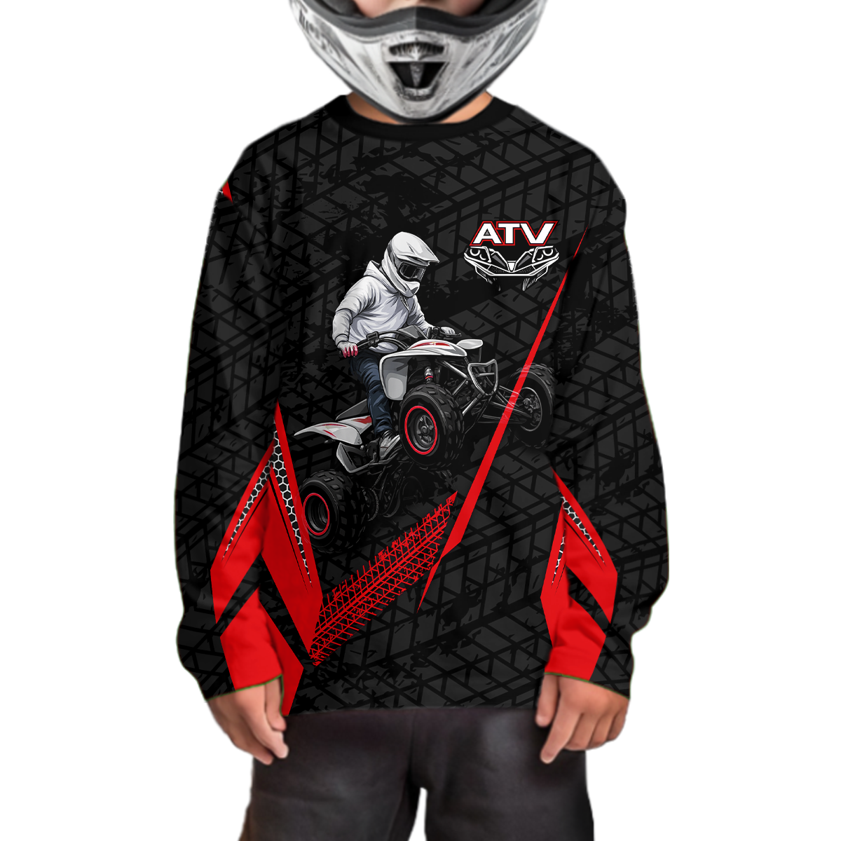 Personalized ATV Motocross Jersey For Adult & + Red Quad Bike Shirt Off-Road ATV MX Racing