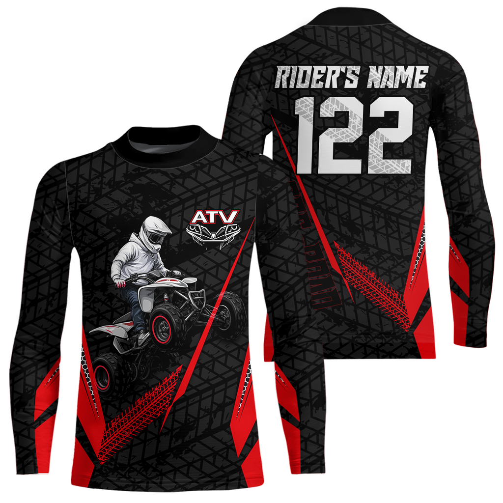 Personalized ATV Motocross Jersey For Adult & + Red Quad Bike Shirt Off-Road ATV MX Racing