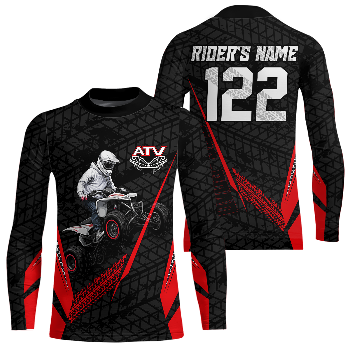Personalized ATV Motocross Jersey For Adult & + Red Quad Bike Shirt Off-Road ATV MX Racing