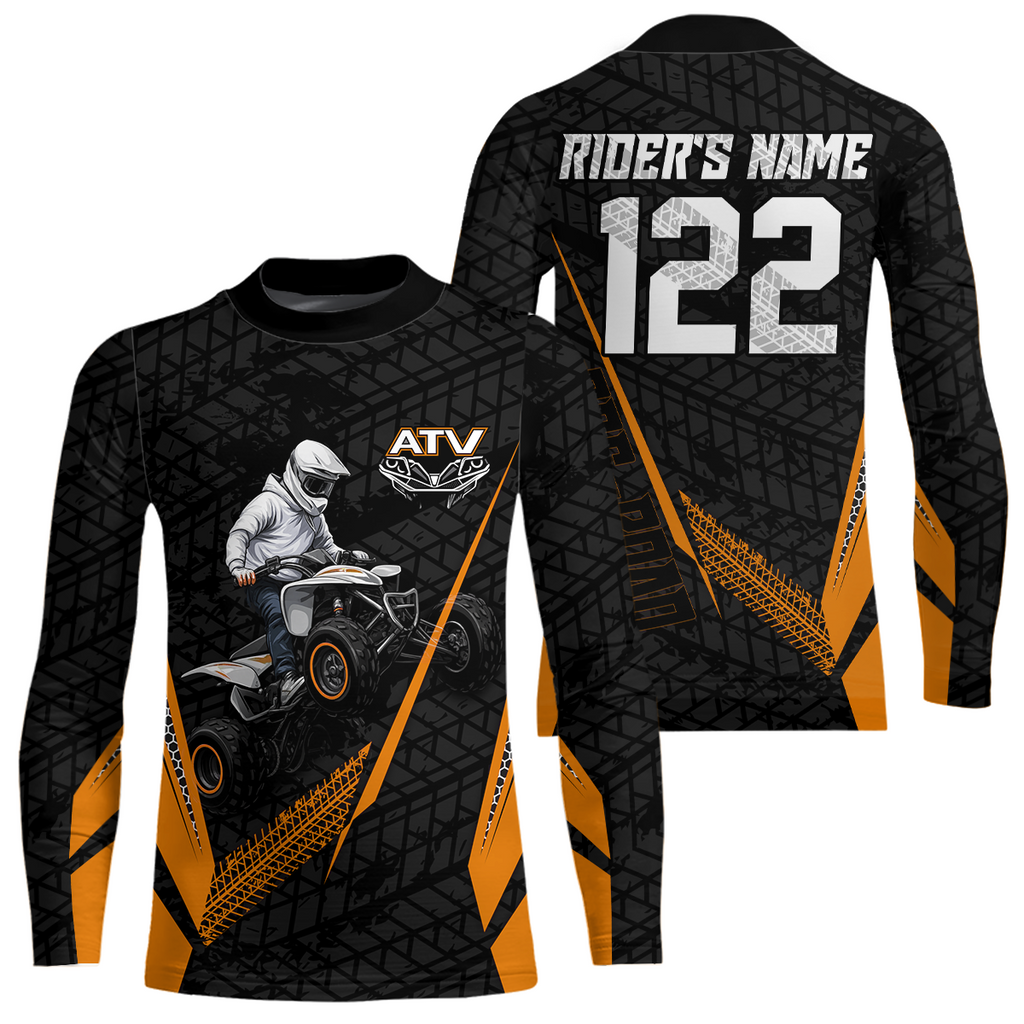 Personalized ATV Motocross Jersey For Adult & + Orange Quad Bike Shirt Off-Road ATV MX Racing