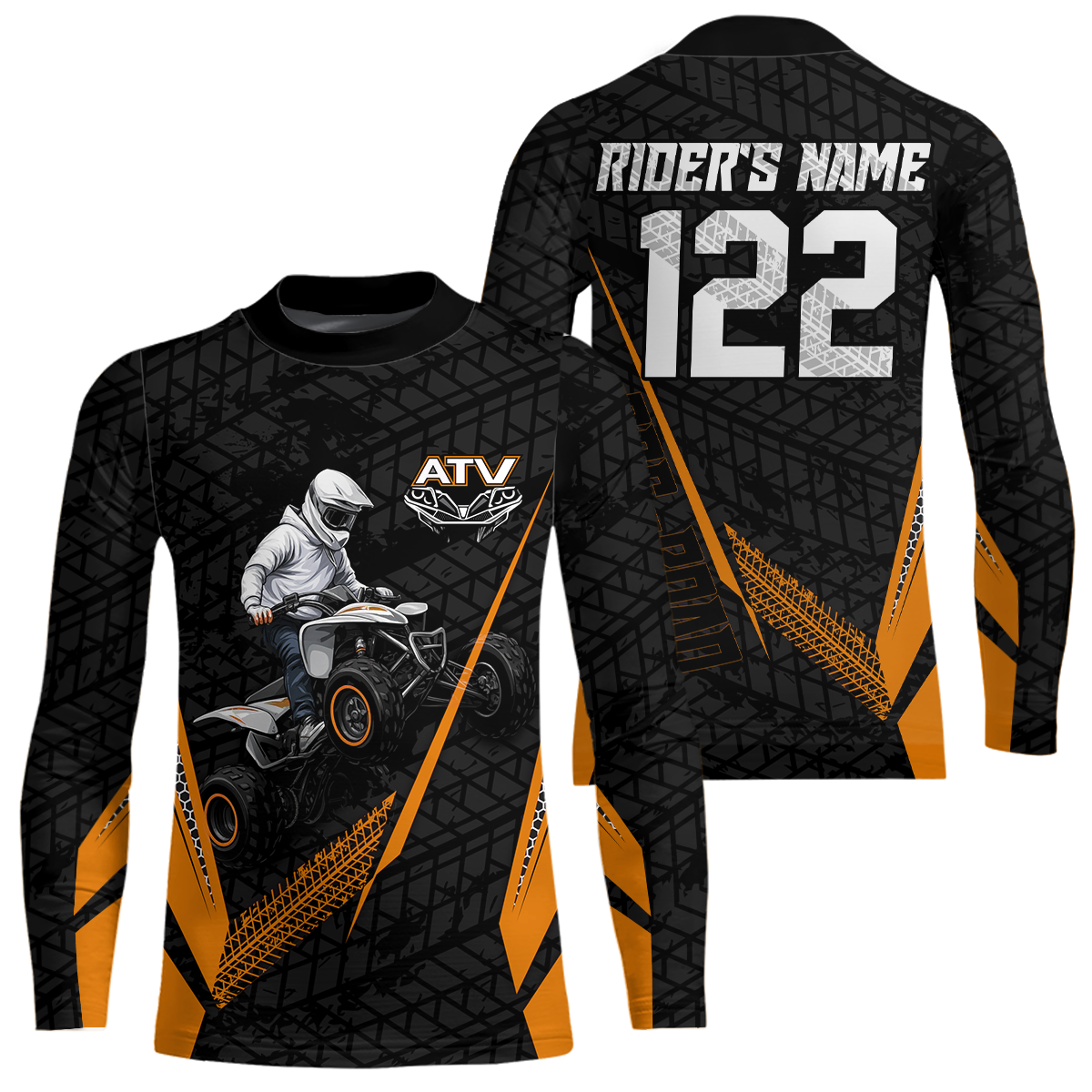 Personalized ATV Motocross Jersey For Adult & + Orange Quad Bike Shirt Off-Road ATV MX Racing
