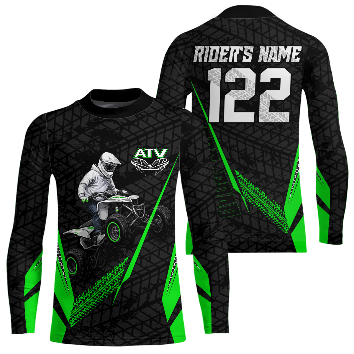 Personalized ATV Motocross Jersey For Adult & + Green Quad Bike Shirt Off-Road ATV MX Racing