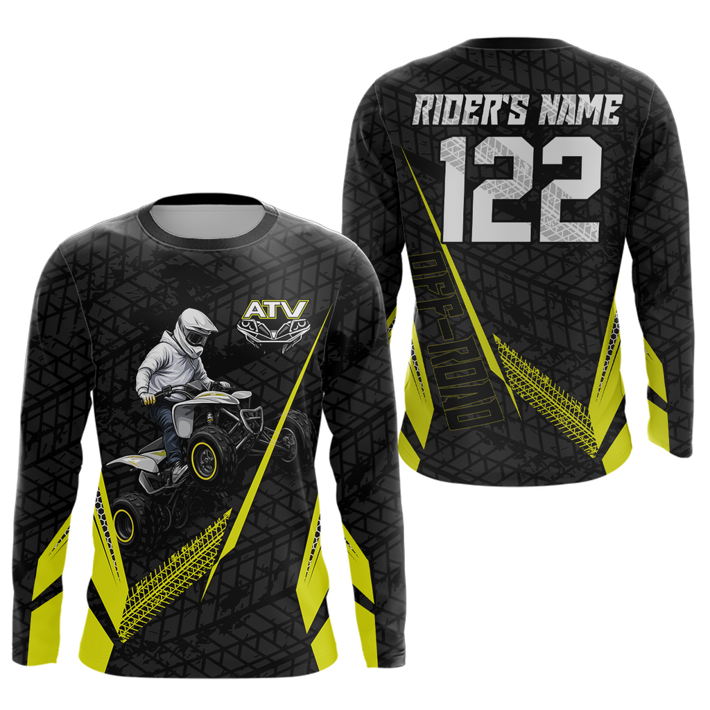 Personalized ATV Motocross Jersey For Adult & + Yellow Quad Bike Shirt Off-Road ATV MX Racing