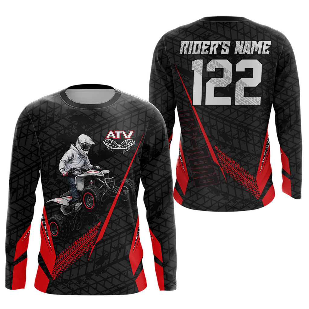 Personalized ATV Motocross Jersey For Adult & + Red Quad Bike Shirt Off-Road ATV MX Racing