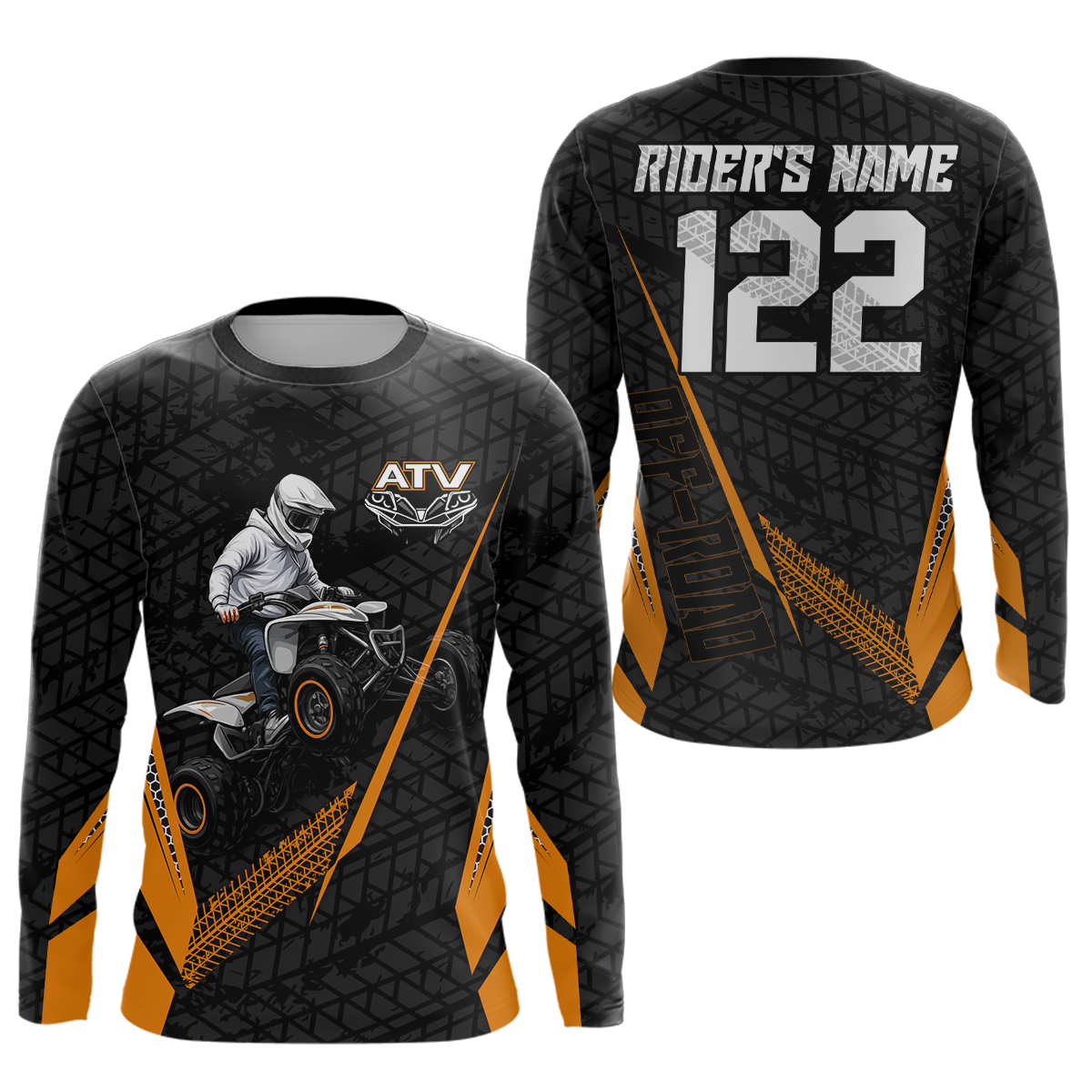 Personalized ATV Motocross Jersey For Adult & + Orange Quad Bike Shirt Off-Road ATV MX Racing