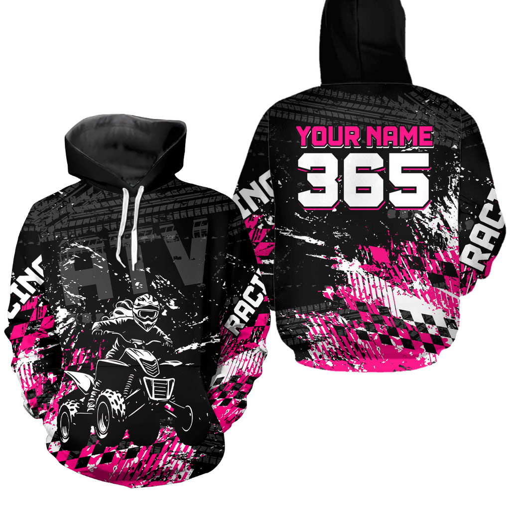 Custom Pink Girls ATV Motocross Hoodie Racing Shirts Off-Road Quad Bike Hoodies