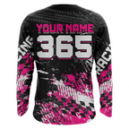 Custom Pink ATV Motocross Jersey Girls Dirt Bike Racing Shirts + Off-Road Quad Jersey