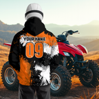 Orange ATV Motocross Hoodie Personalized Upf30+ Adult& Quad Bike Shirt Atv Mx Off-Road Extreme