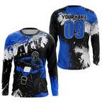 Blue ATV Motocross Jersey Personalized + Adult& Quad Bike Shirt Atv Mx Off-Road Dirt Bike
