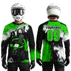 Green ATV Motocross Jersey Personalized + Adult& Quad Bike Shirt Atv Mx Off-Road Dirt Bike