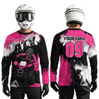 Pink ATV Motocross Jersey Personalized + Adult& Quad Bike Shirt Atv Mx Off-Road Dirt Bike