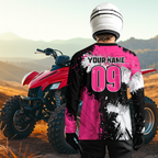 Pink ATV Motocross Jersey Personalized + Adult& Quad Bike Shirt Atv Mx Off-Road Dirt Bike