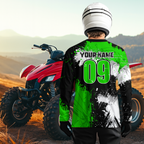Green ATV Motocross Jersey Personalized + Adult& Quad Bike Shirt Atv Mx Off-Road Dirt Bike