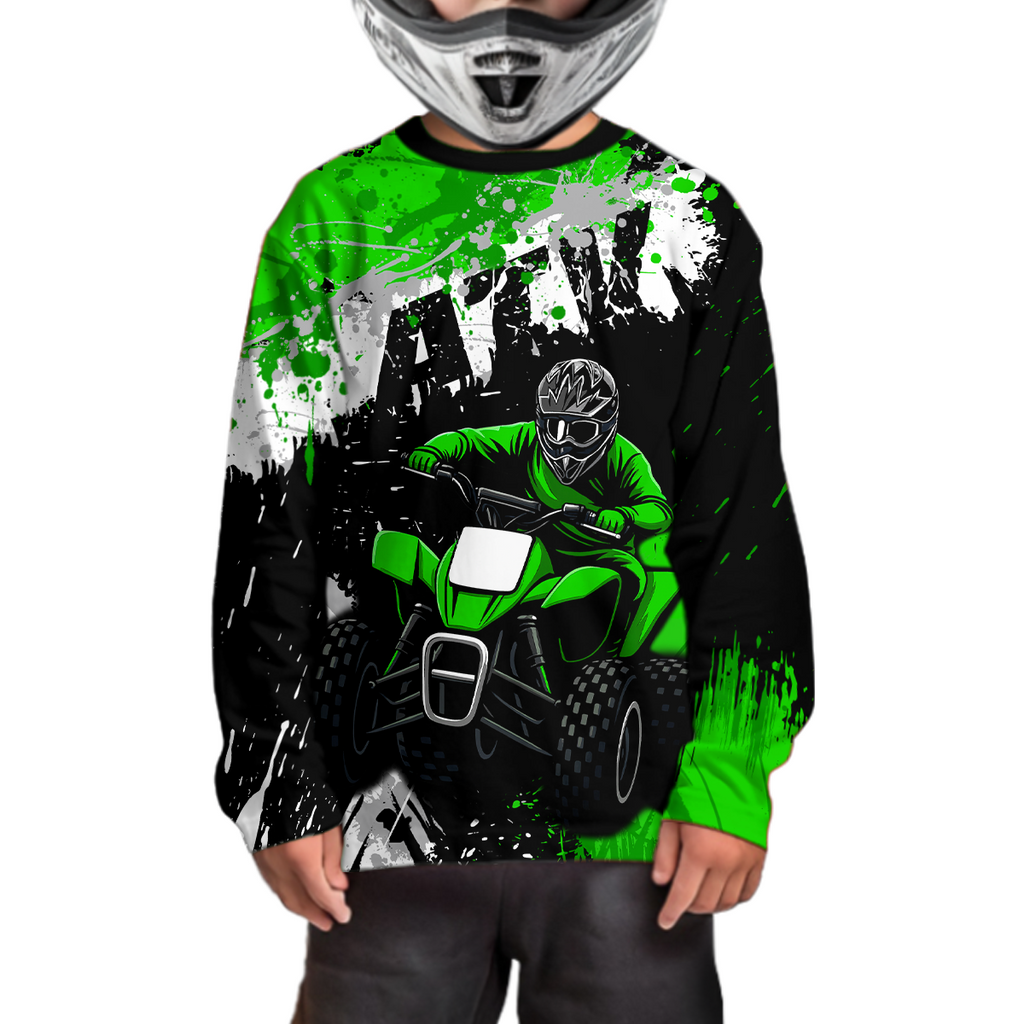 Green ATV Motocross Jersey Personalized + Adult& Quad Bike Shirt Atv Mx Off-Road Dirt Bike
