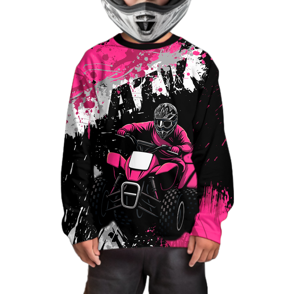 Pink ATV Motocross Jersey Personalized + Adult& Quad Bike Shirt Atv Mx Off-Road Dirt Bike